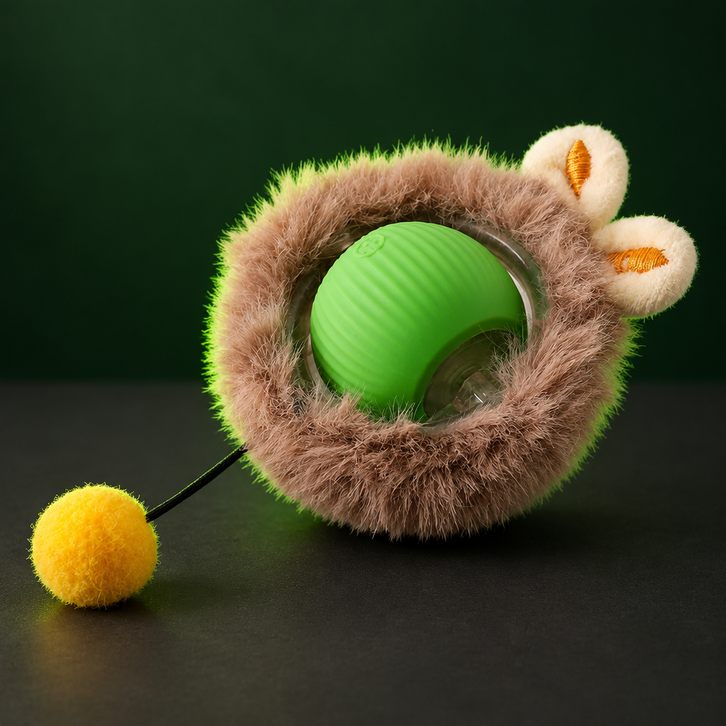 Presa inteligente verde con funda de peluche